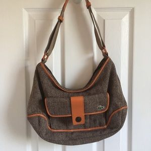Lacoste Purse - Herringbone Tweed Shoulder Bag